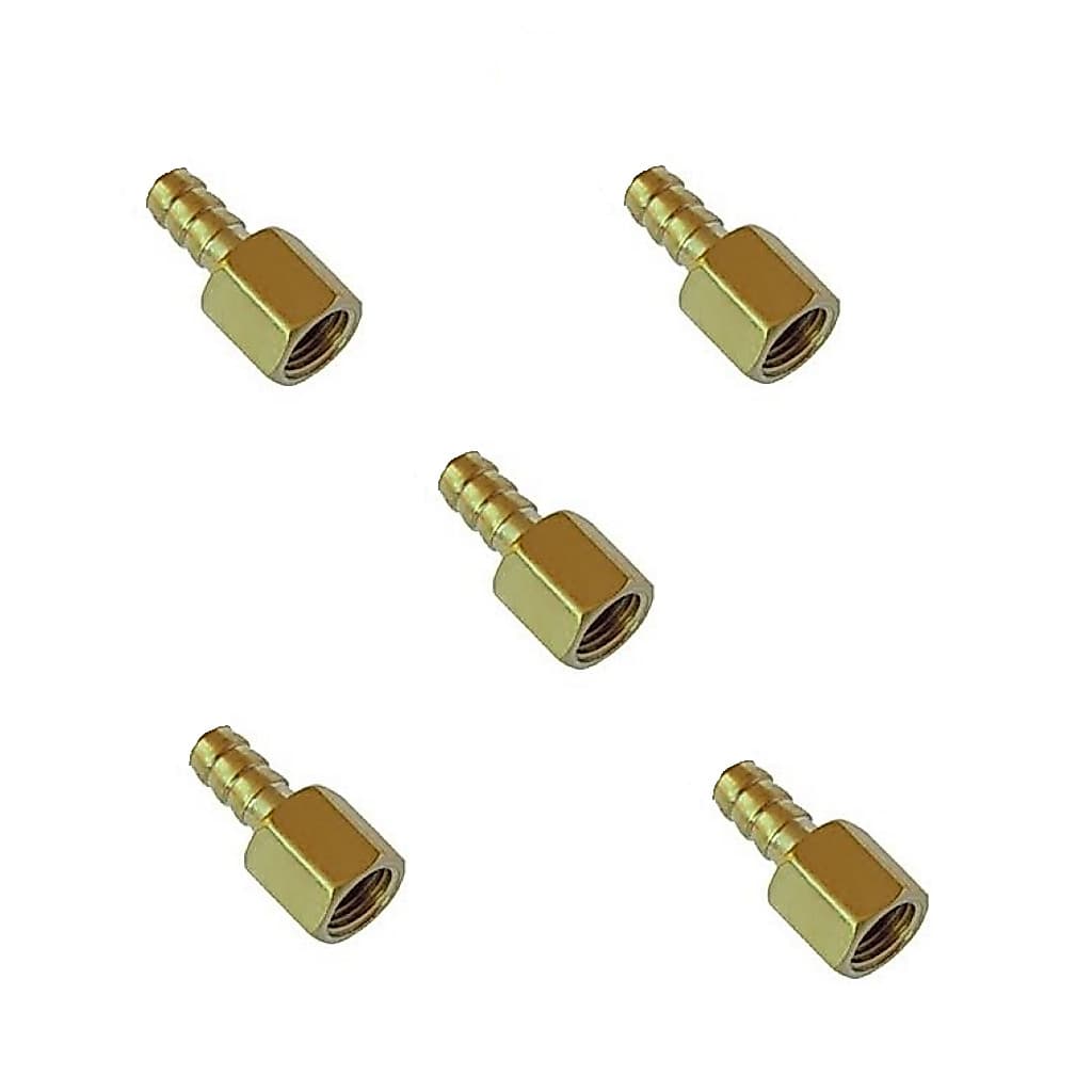 Kit 5 Unidades Espigão Fêmea Npt (rosca X Escama) 1/4'' x 3/8''