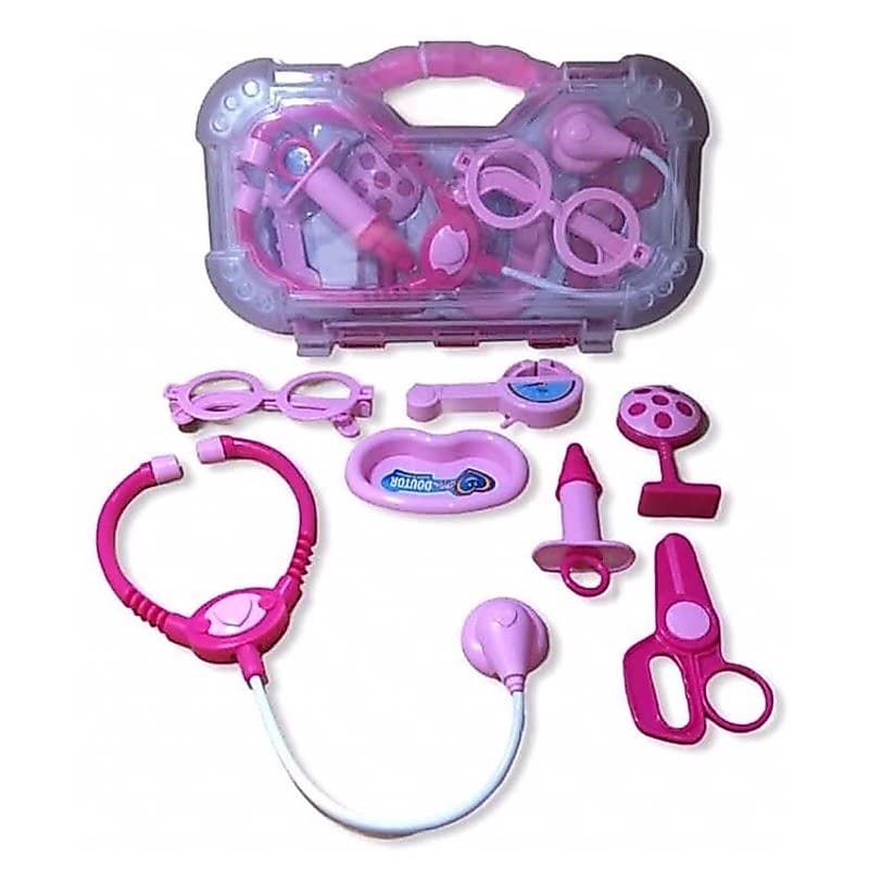 Maleta Kit Medico rosa Brinquedo Doutora Medicina Enfermeira Mini Pakitoys