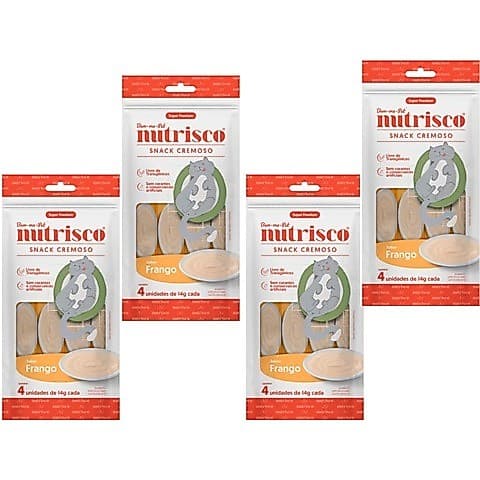Kit 4 Nutrisco 56g cada Frango para gatos - Como Churu
