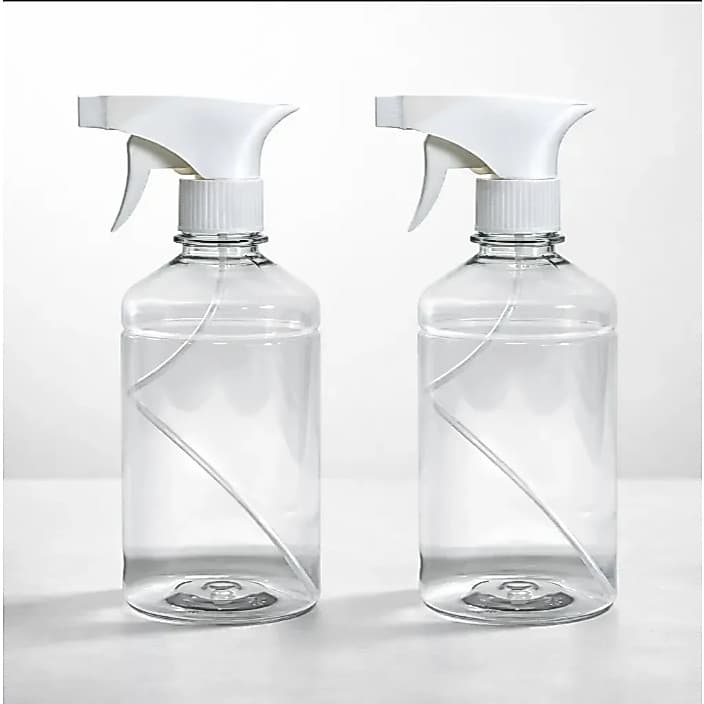 Kit 2 Borrifador Spray Pulverizador 500ml Multiuso Transparente Jato Fino Regulável Válvula Reforçada Ideal Para Limpeza