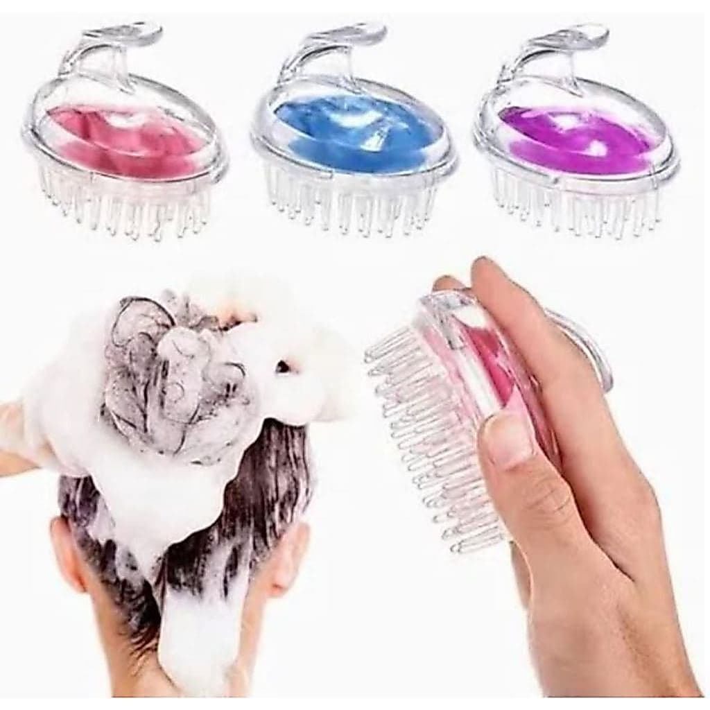 Escova Massageadora Couro Cabelo para Lavar os Cabelos de Silicone Transparente