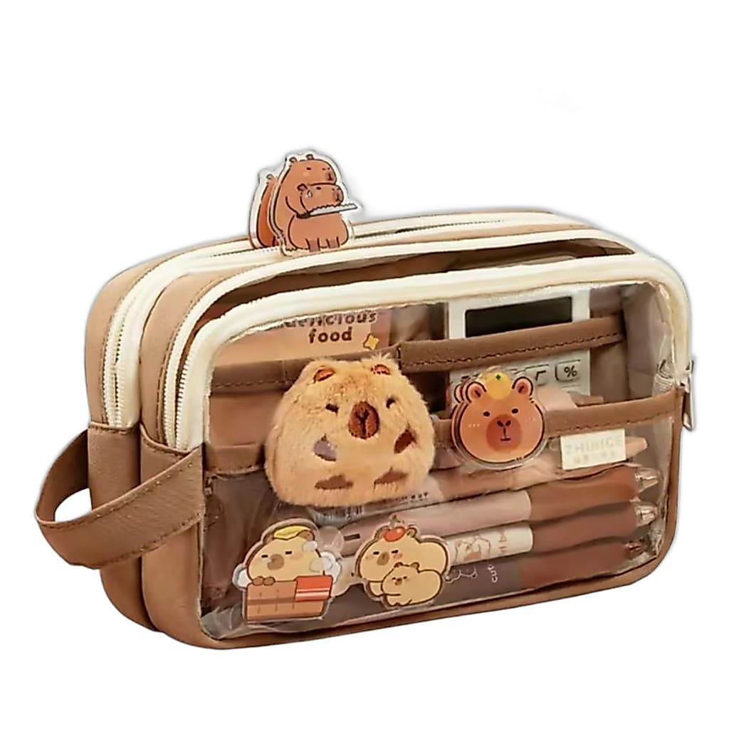 Estojo De Papelaria Elegante Capivara Porta-lápis