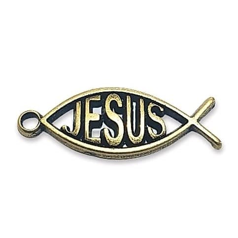30 Pingentes Peixe Jesus Cristo Metal Montagem De Chaveiros e Bijuterias