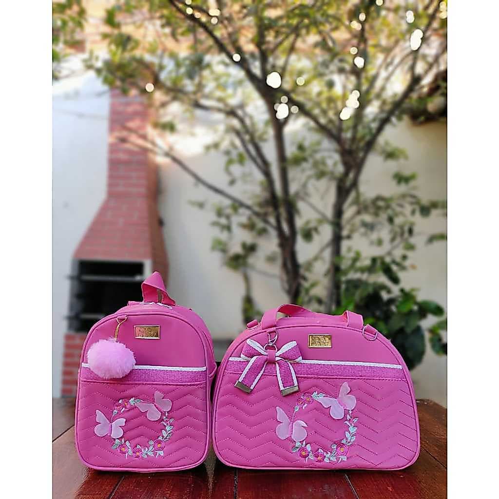 kit de Bolsas Maternidade . safári e borboleta (2 Peças)