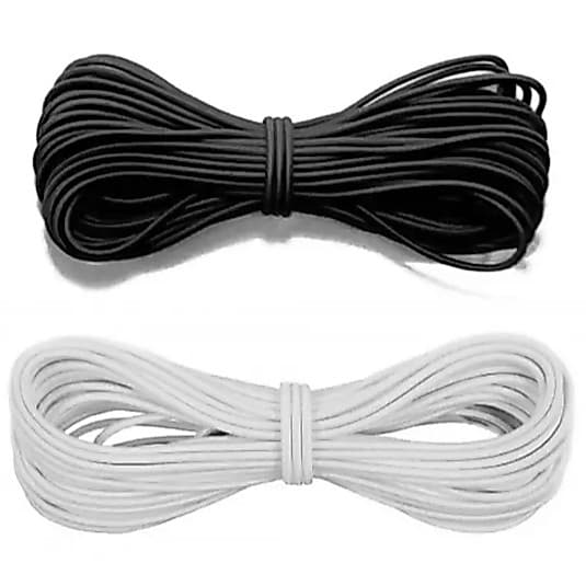Elástico São José Colombe Roliço 10R -10 Metros Branco e Preto (2,5 mm)