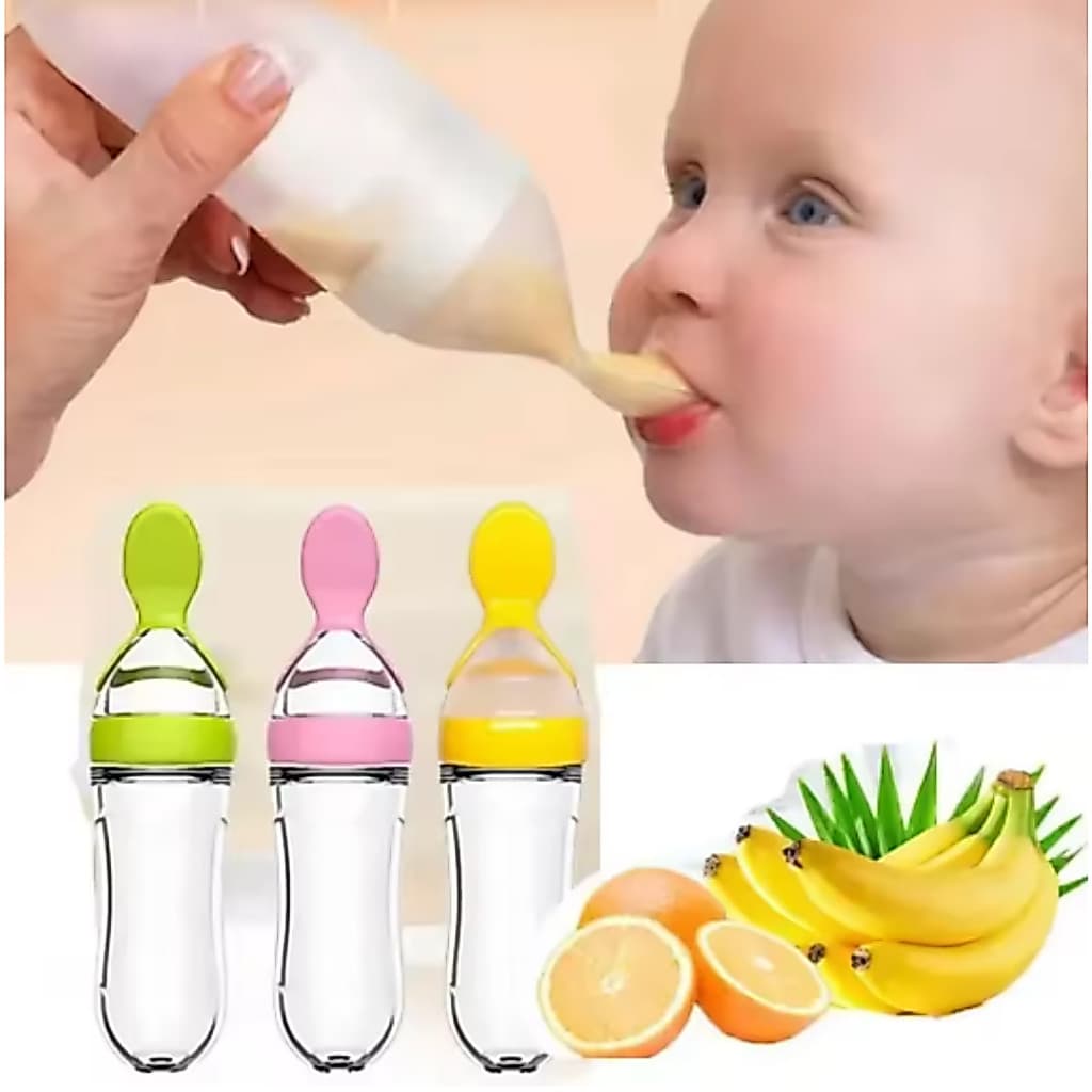 Mamadeira Colher Dosadora Silicone Para Papinha Livre De Bpa