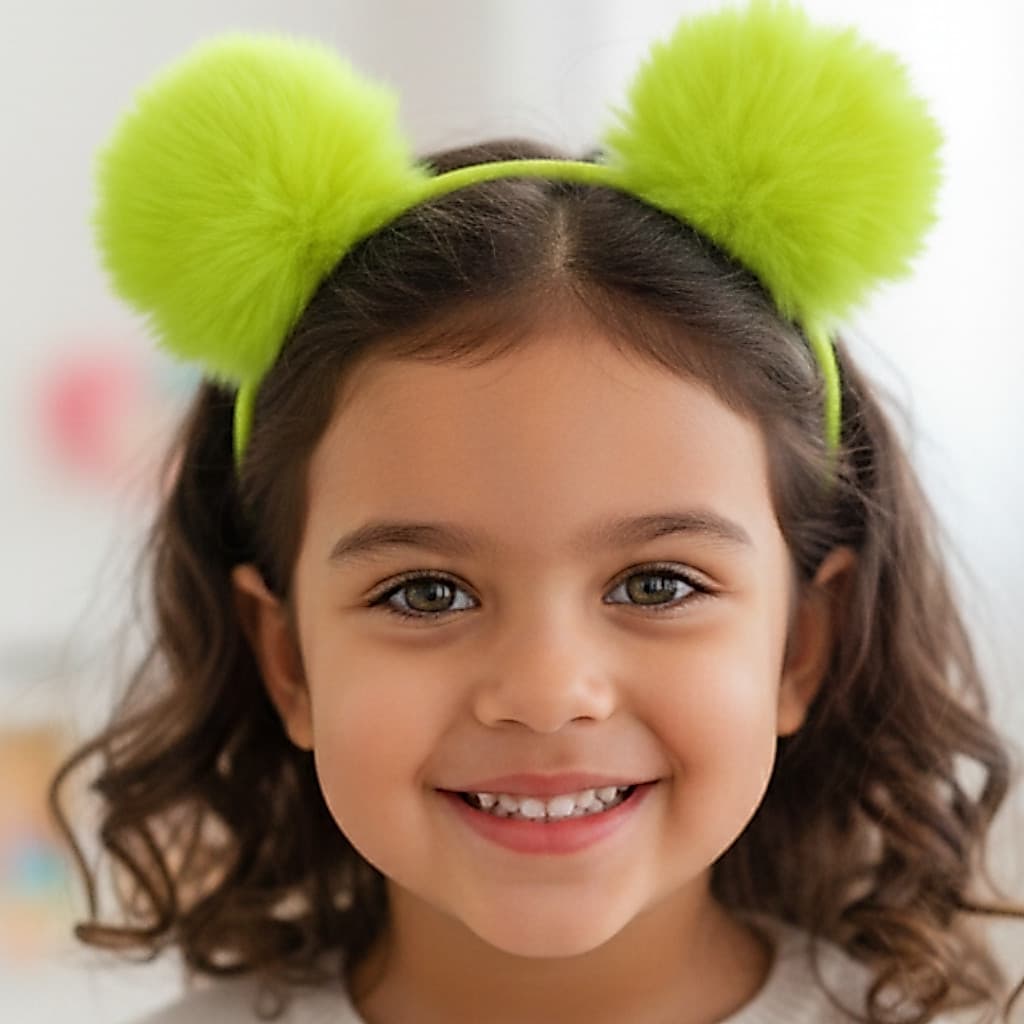 Tiara De Cabelo Pompom Colorido Menina Infantil - Luxo
