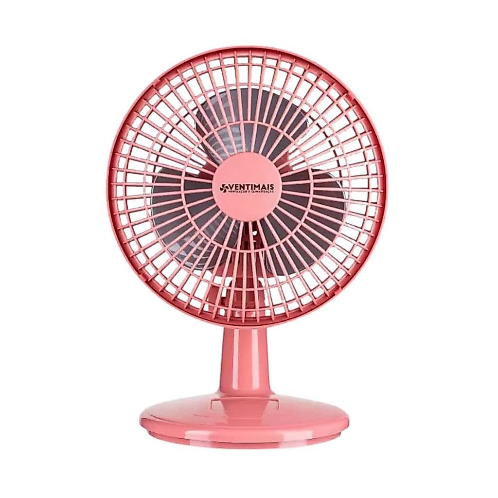 Mini Ventilador 20cm Ventimais mesa e parede Turbo 2 Velocidades Rose e Prata
