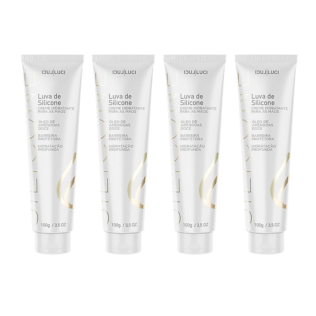 Kit 4 Luva de Silicone Creme Hidratante Para Mãos Luci Luci