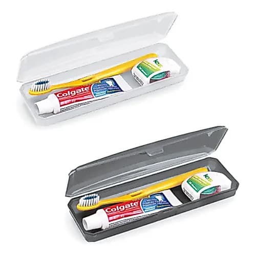Estojo Porta Escova Dentes Talheres Multiuso Transparente/Cinza Nitron