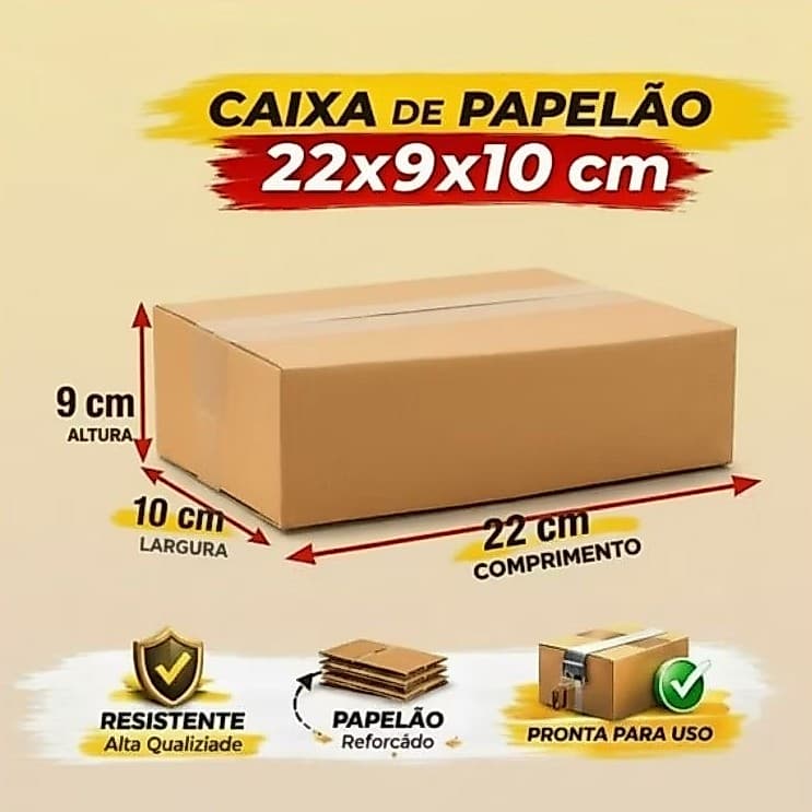 Kit Caixa Papelão 22x10x9 Envio Correios Ecommerce