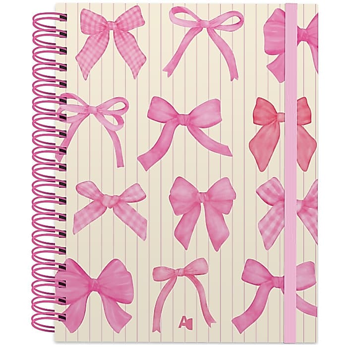 Caderno Reposicionável Laços Rosa AD Cadernos