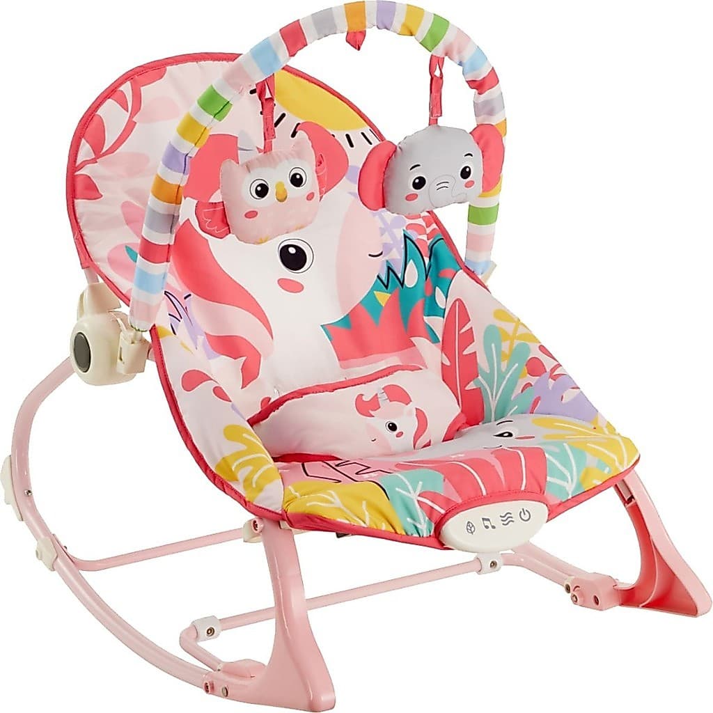 Cadeirinha descanso Smile vibratória com Ruído Branco para o bebê - Unicórnio