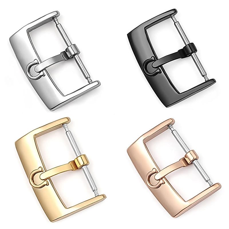 Fivela De Relógio De Metal Com Convexa logo 316L Aço Inoxidável Agulha Couro 12mm 14mm 16mm 18mm 20mm T10