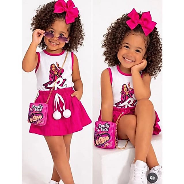 Conjunto Infantil Short Saia Emilly Vick e Kethylen!