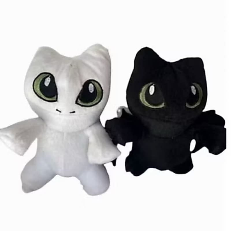 Dragão Banguela Pelúcia Preto e Branco Perfeito para Decorar Quartos Infantil Presentear