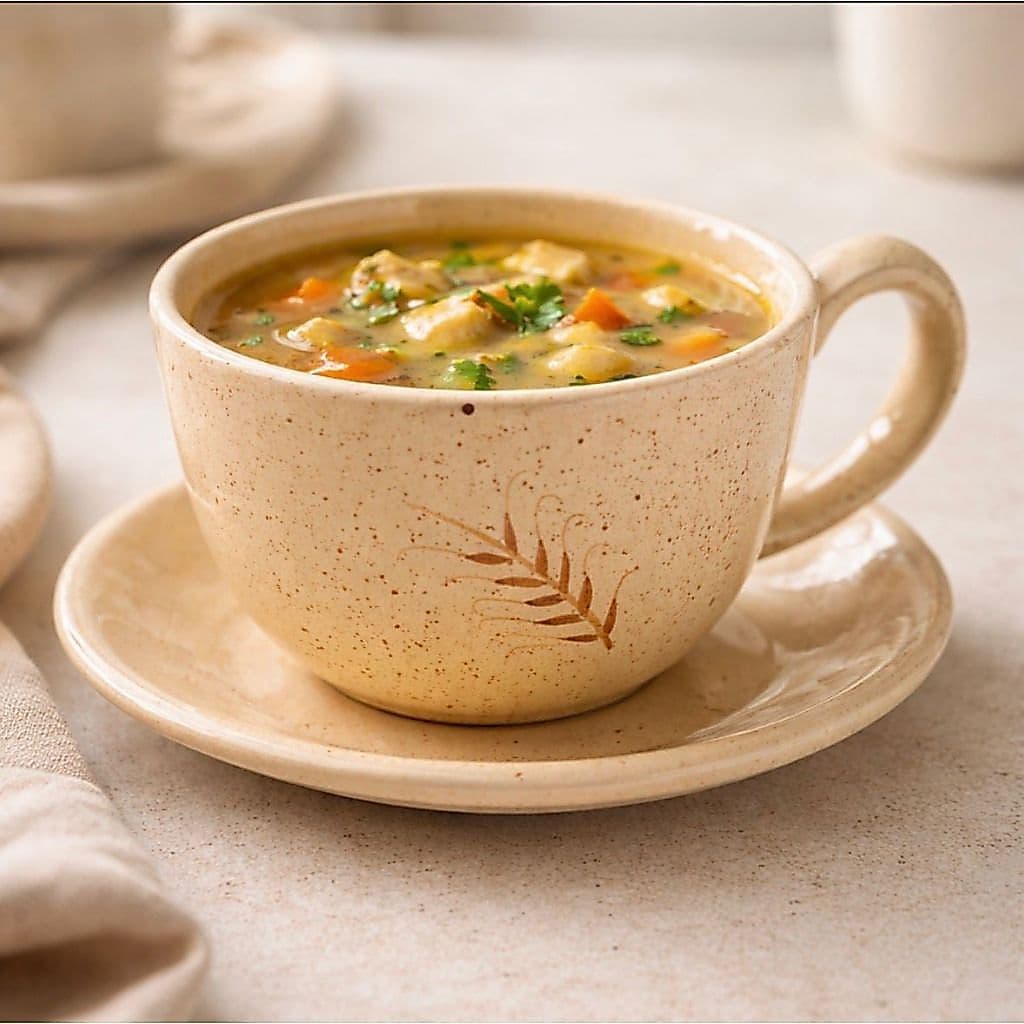 Xícara de Consumê Para Caldo e Sopa 750ml Feito de Cerâmica