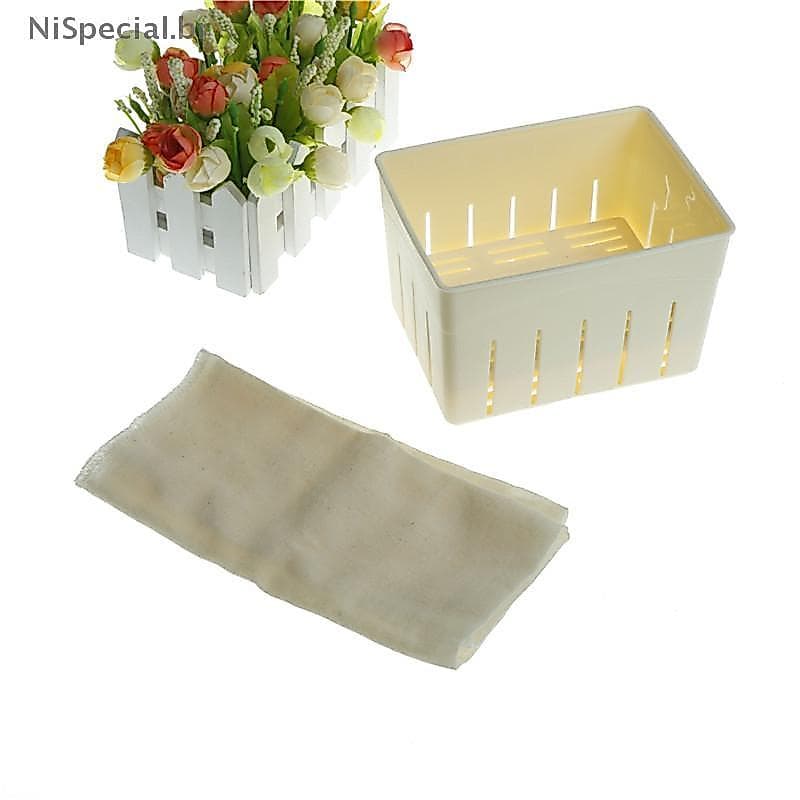 [Nis] Kit De Molde Para Prensa De Tofu + Pano De Queijo DIY Conjunto De Ferramentas De Cozinha De Prensagem De Soja [BR]