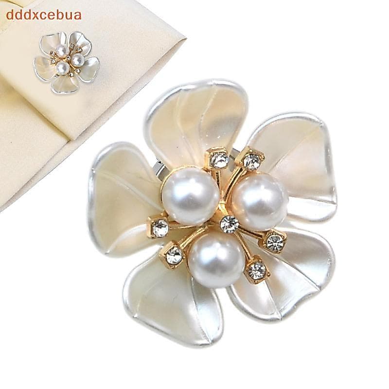 [dddxcebua] Capa De Botão De Flor De Pérola Com Strass Embelezado Clipes Abotoaduras Destacáveis Para Mulheres Camisas S