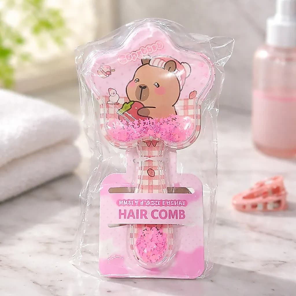 Pente/escova New Para Cabelo - Modelagem E Estilo Fácil Capivara infantil Menino Menina