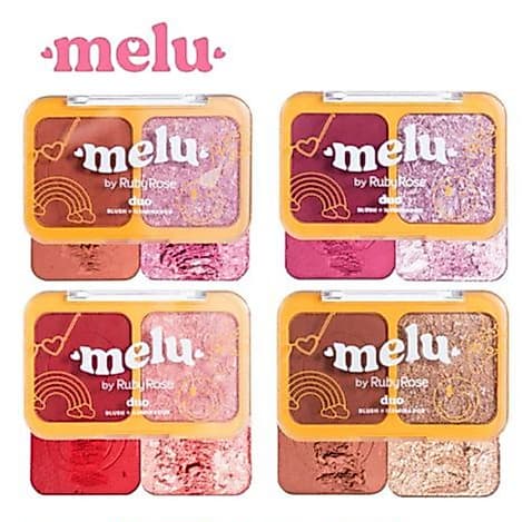 Paleta Duo, Blush e Iluminador Compacto e Cintilante Melu by Ruby Rose LEVITATING GARDEN NEW RULES