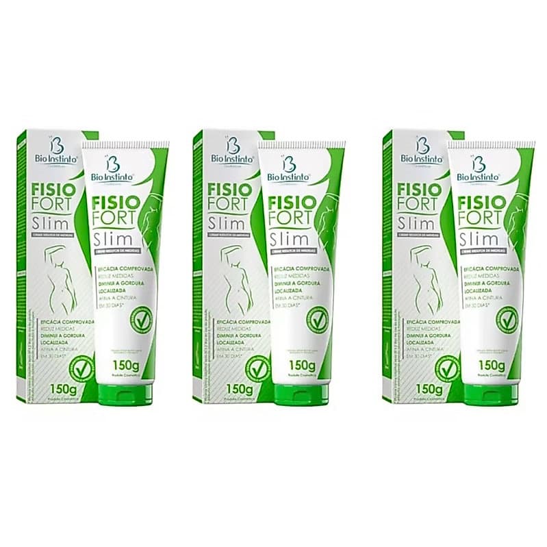 Kit 3/6/9/12 Fisiofort Slim 150g Bio Instinto Redutor de Medidas | Combate Celulite | Pele Mais Firme