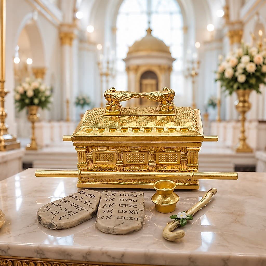 Arca Da Aliança Grande Em Resina Decoração Presentes Original Para Templos Igreja Decoração