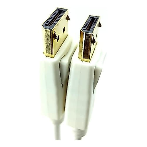 Cabo Displayport Para Displayport 5,00 Metros Gamer 144hz 3d Branco Ponta Dourada