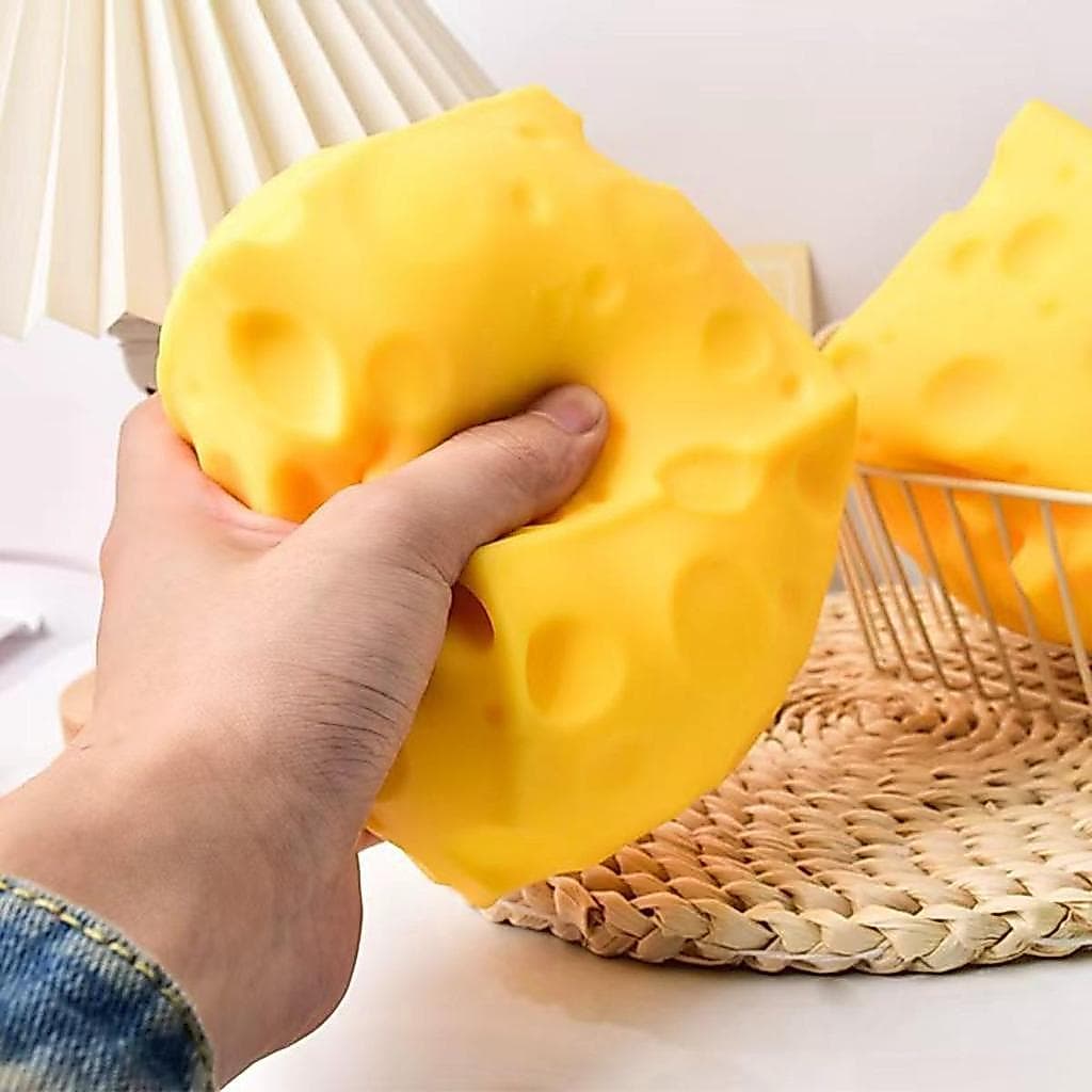Brinquedo Mole De Bloco De Queijo Fofo De 7 Cm , Macio De Ascensão Lenta , Squishies Mochi Para Alívio Do Estresse Crian