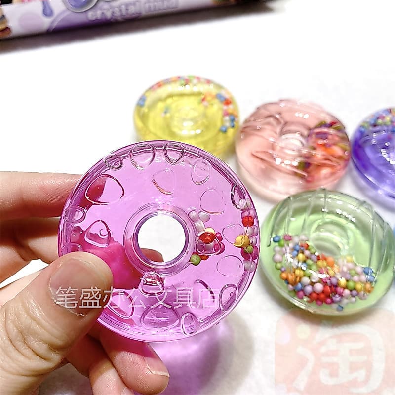 Cor de cristal lama Donuts 6 cores seguro não-tóxico antiaderente artesanal lodo diy argila areia conjunto de brinquedos