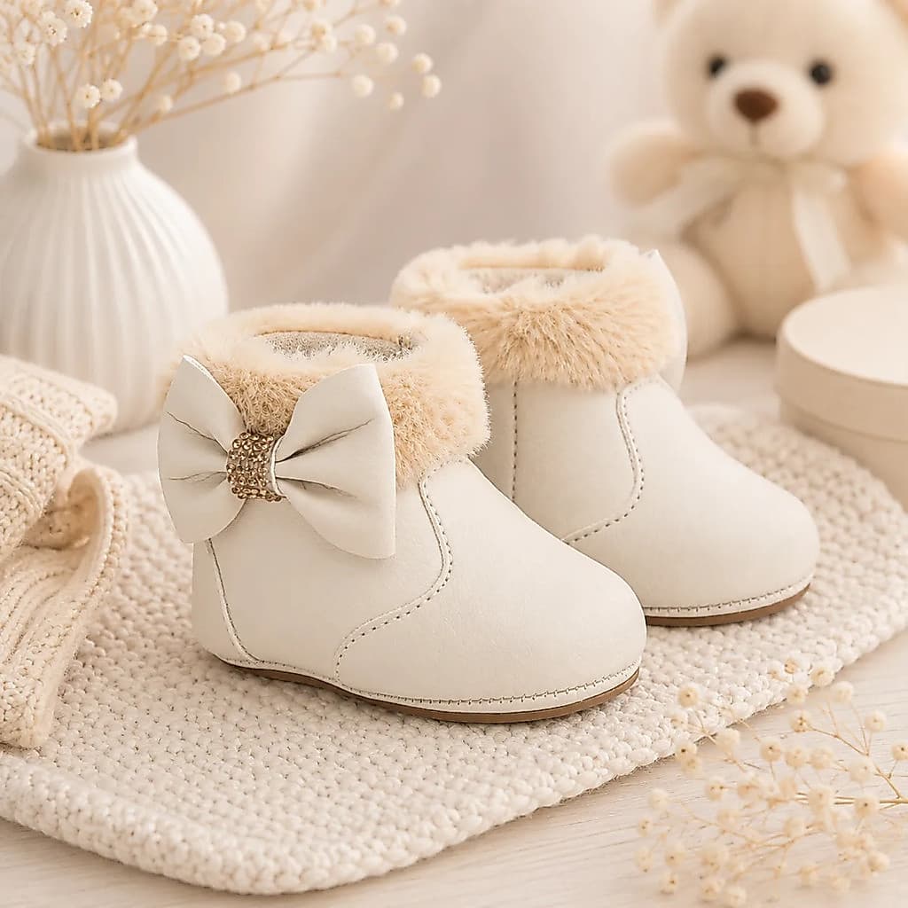 Botinha Bebê Menina Fofinha Laço Passeio Elegante Macia Leve