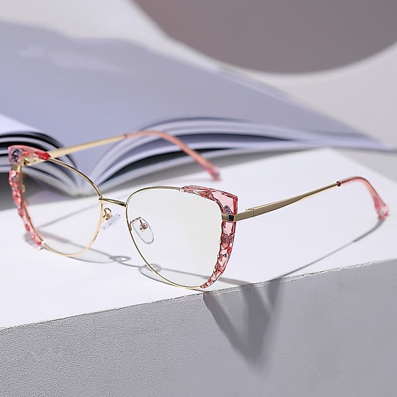 Moda Feminina Óculos Computador UV400 Olho De Gato Óptico Transparente Quadro Feminino