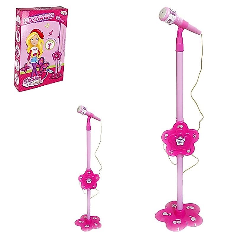 Microfone Infantil Karaokê Pedestal  Regulável até 106cm Glam Girls - Wellkids WBU2375