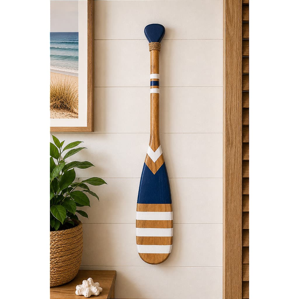 Remo Decorativo Azul Marinho com listras 55 cm Decoração Náutica Praia
