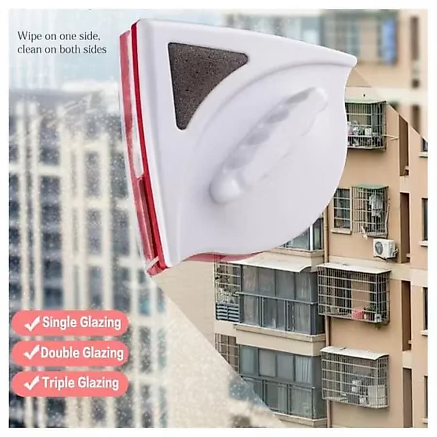Limpador magnético de dupla face para janelas, espelhos, aquários e porcelanas