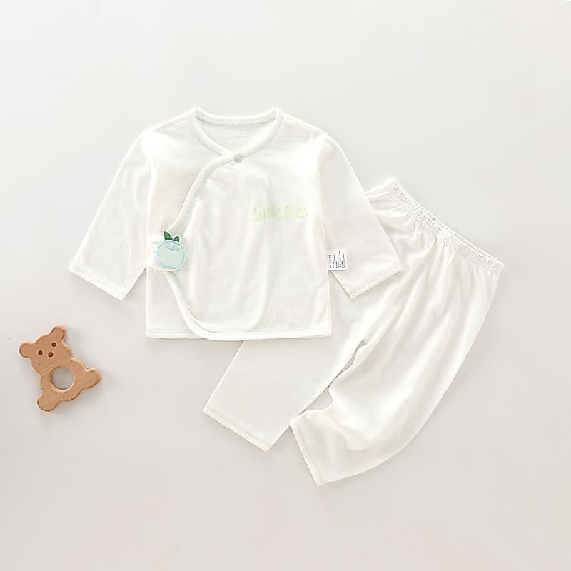 Roupas de bebê recém-nascido tamanho 52 algodão puro estilo fino terno dividido primavera outono estilo monge roupas ver