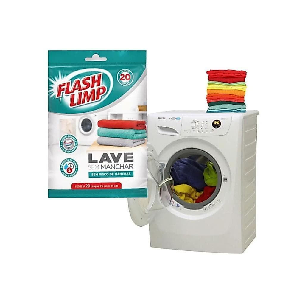 Lenço Antimanchas Lave Roupas Coloridas Sem Manchar Flash Limp
