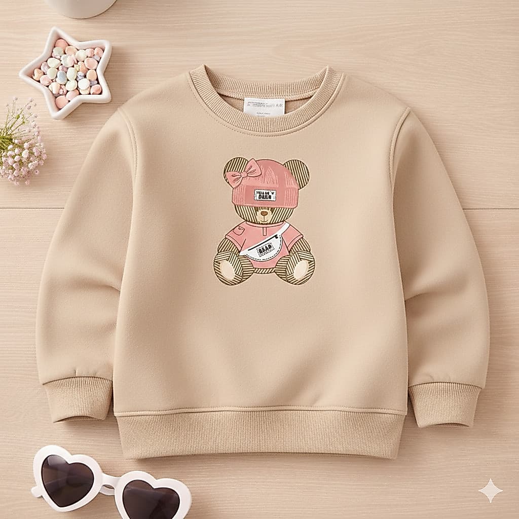 Moletom infantil Feminino Urso Moletom juvenil meninas urso blusa de frio careca premium