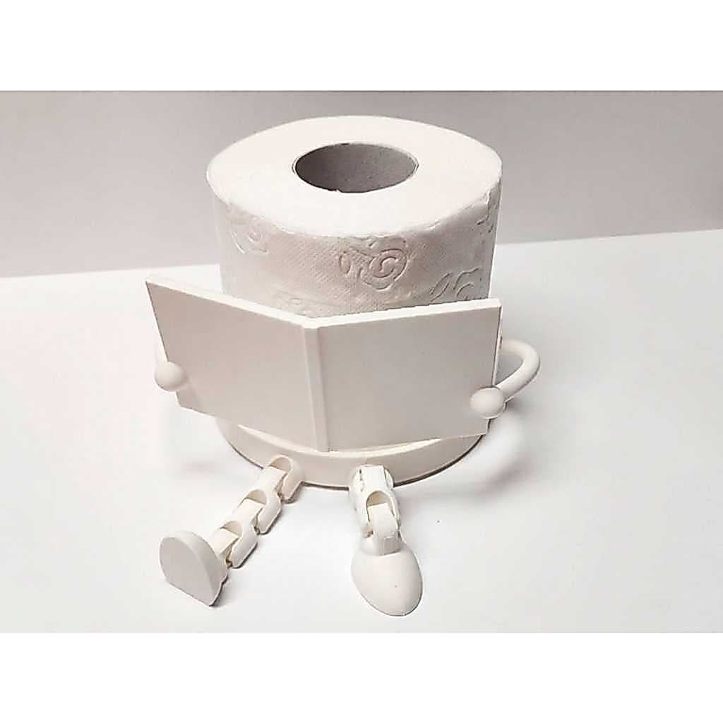 Porta Papel Higiênico Boneco Leitor Decorativo | Suporte Criativo para Banheiro Pernas Articuladas