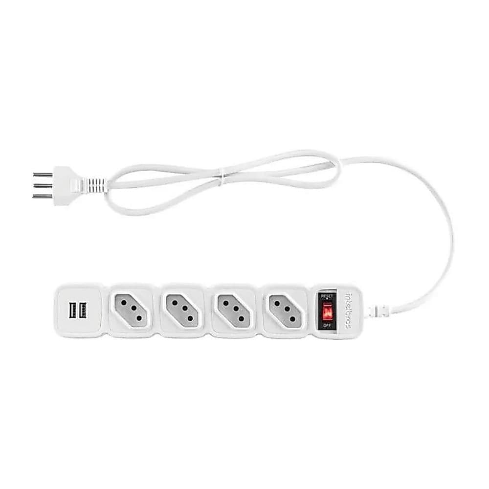 Protetor Eletrônico Intelbras Epe204 4 Tomadas 2 Usb Branco
