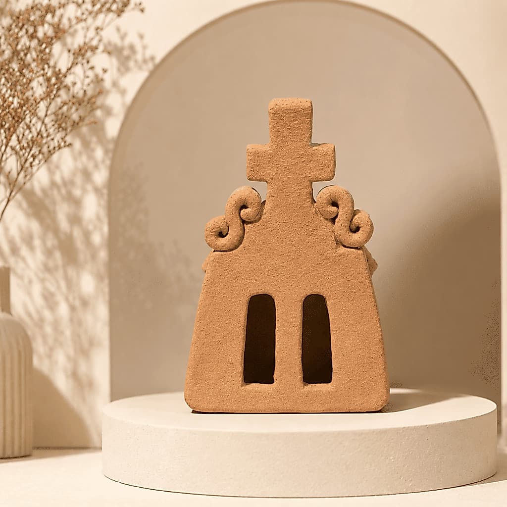 Igrejinha de Barro Artesanal 10 x 6 x 4 cm