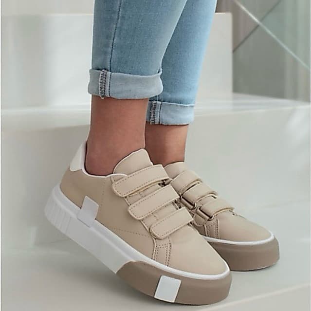 TENIS PLATAFORMA FEMININO VELCRO SAPATO MACIO TENIS FEMININA