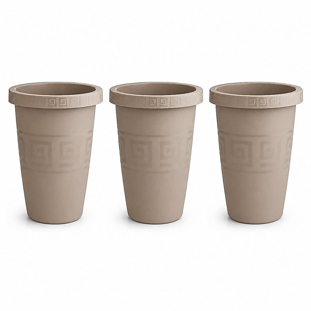 Kit 3 Vaso Flor Plástico Redondo Grande Resistente Flores Plantas Jardim