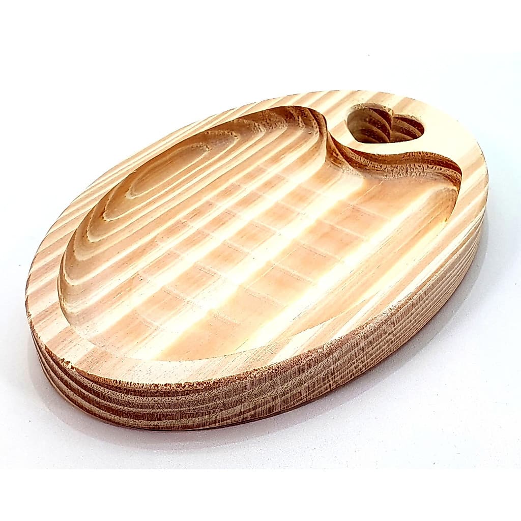 Petisqueira Oval em Madeira Pinus P – Bandeja Decorativa para Café, Chá ou Aperitivos