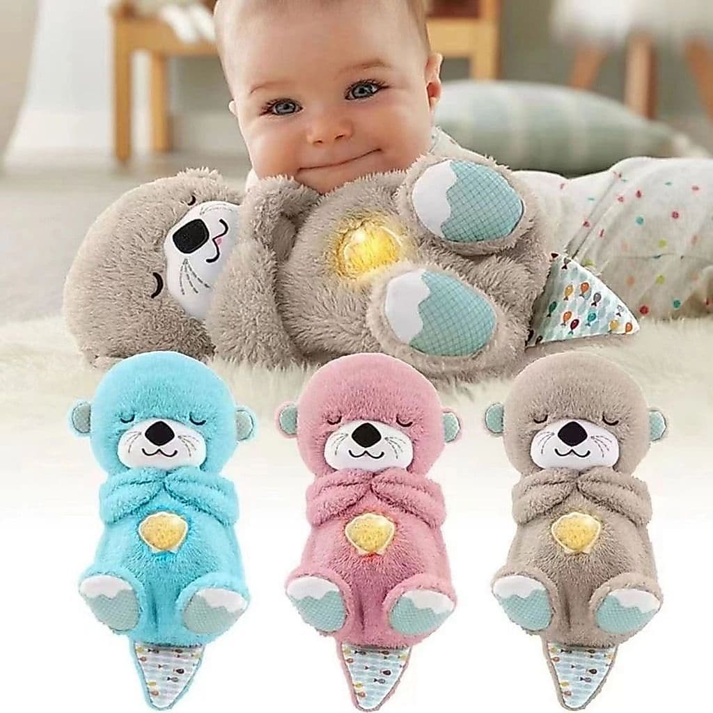 Urso de Pelúcia Respiração Brinquedo Dormir Acalma o Bebê Com Luz, Movimento e Sons Relaxantes - For Kids