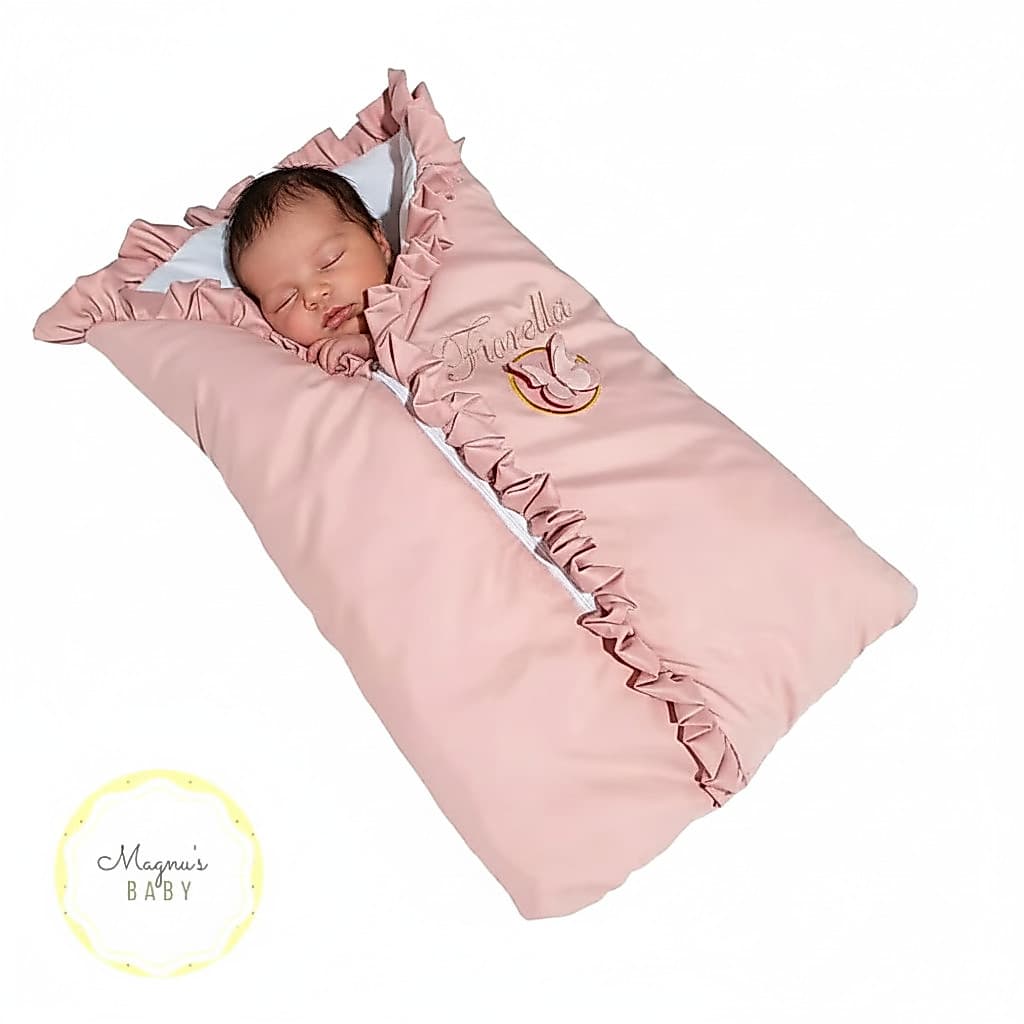 Porta Bebê Com Zíper E Babado /Saco de Dormir BORBOLETA 3D Com nome personalizado