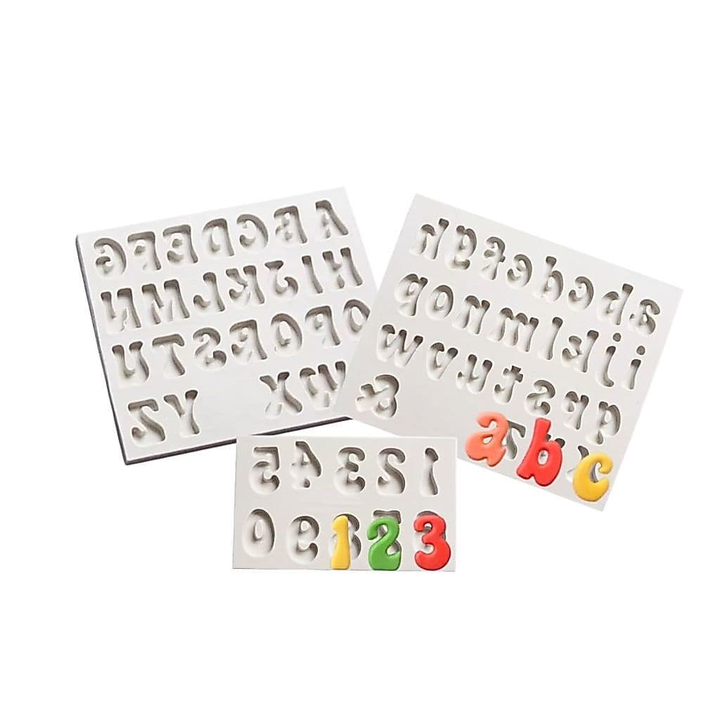 Molde De Silicone Alfabetos Números Letras Pasta Americana