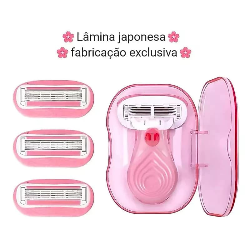 Navalha Feminina Mini Lâmina De Viagem Aloe Vera 3 Lâminas , Kit Básico De Pele Lisa , Gillette