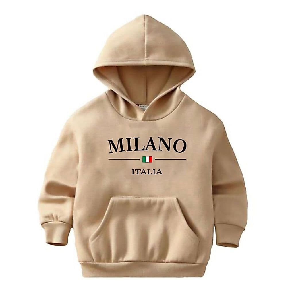 Moletom Infantil Masculino Milano Com Capuz Blusa De Frio Infantil Masculina Estampada Com Bolsos