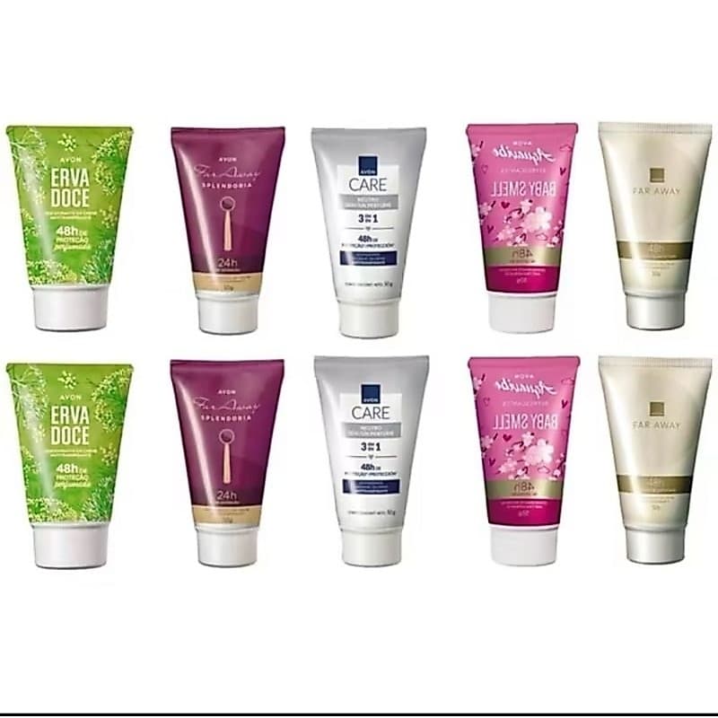 Desodorante Creme Antitranspirante 50g Unidade AVON - Sem Perfume, Glamour, Baby Smell, Far Away, Splendoria e Erva Doce